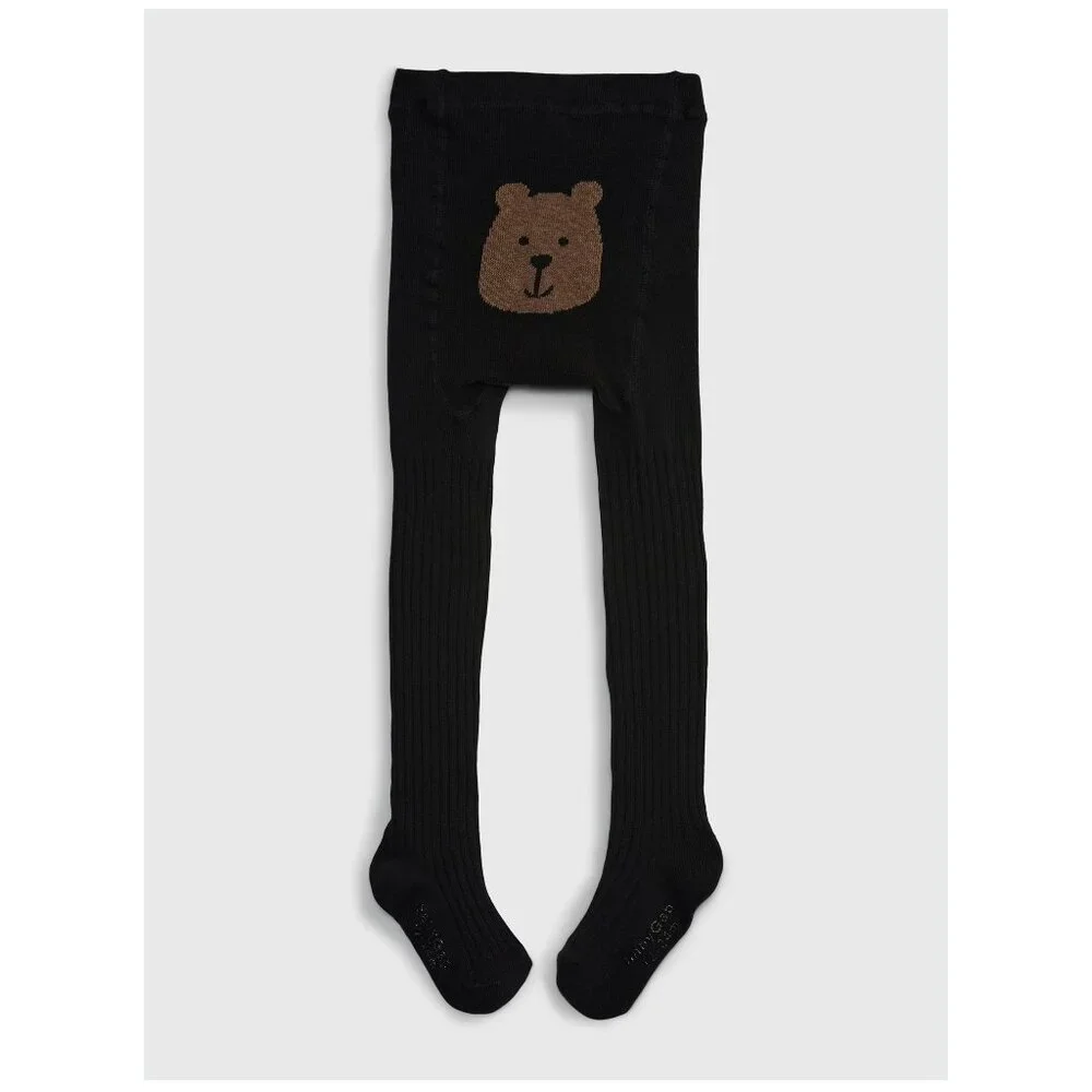 GAP brannan bear bottom cable knit tights gap black